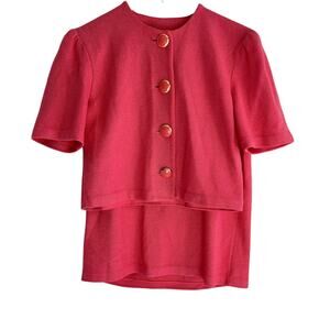 Vintage St.‎ John Women's Size 6 Pink Santana Knit Blazer & Skirt Set